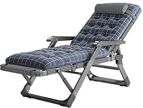 Liegestuhl klappbar, Gartenliege für Senioren mit Auflage, extra große Saunaliege, Liege mit Auflage, verstellbare Gartenliege, Relaxliege für Senioren