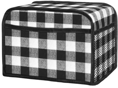 WJnflQN Toaster-Abdeckung für die Küche mit 2 Scheiben – Toaster-Fingerabdruckschutz, maschinenwaschbar, Toaster-Abdeckung mit Taschen zur Aufbewahrung von Leuten