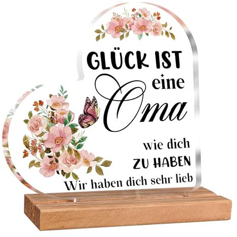 sdhiiolp Oma Geschenk Dekorative Ornamente aus Acryl Oma Geburtstagsgeschenk Geschenke für Oma Geburtstag Sinnvolle Geschenke Weihnachtsgeschenke für Oma Beste Oma Geschenke