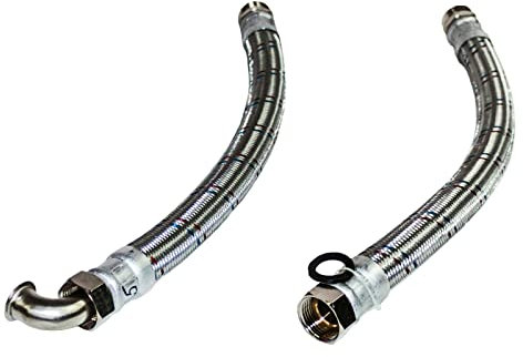 DAMBAT IBO Flexschlauch DN25 1Zoll 60cm Bogen, Silber, EPDM, verzinkter Stahldraht, 10 bar, -20 bis +90°C, Elastische Antivibrationsschläuche, Einzelstück