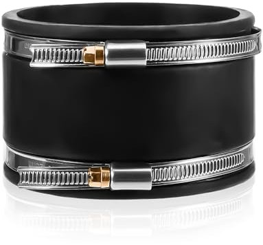 Manchon flexible en caoutchouc Ø 100 mm - Avec colliers de serrage en acier inoxydable - Pour tuyau de ventilation en PVC et acier inoxydable - Noir