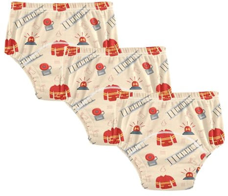 Caihoyu Little Girls Potty Training Toilet Pants Soft Cotton Overnight Training Pants Training Panties for Toddler 2T Firefighter Fire Siren Ladder Fireman Jacket Fire Alarm