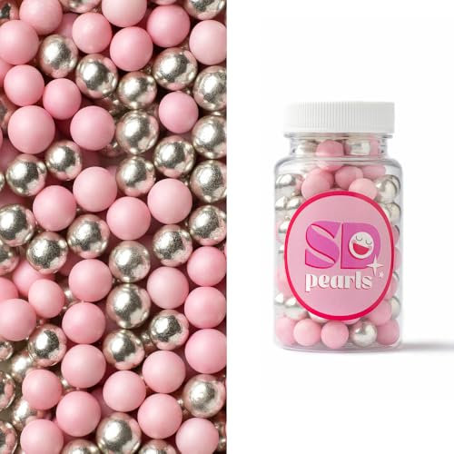 SD Pearls–Mélange classique,décorations comestibles pour gâteaux,cupcakes et desserts–Idéal pour anniversaires,mariages,fêtes et autres occasions spéciales (Perles de sucre 10 mm,Mélange «Rose », 90g)