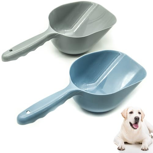 2x 9 Pet Food Scoops for Dog Food Storage Container | Dogs, Cats, Rabbits Dog Food Scoop for Pet food Storage Container | Bird Food Scoop | Cat Food Storage Scoop | For Dog Food bin (Blue & Grey)