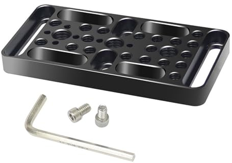 Verlängerungs Käseplatte, multifunktionale Montageplatte, Cheese Platte, Kamera Easy Plate, Wechselplatte, mit 1/4 und 3/8 Gewindelöchern, für ARRI, passend für Kamera Rig