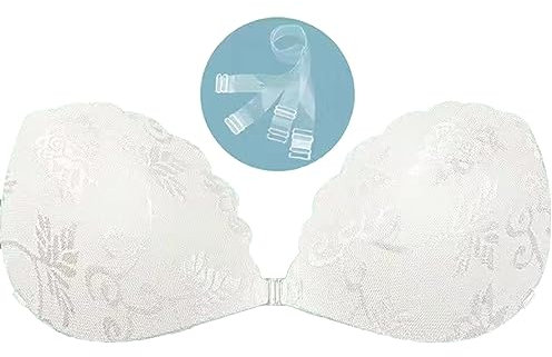 Bustier avec rembourrage Femme Soutien-gorge adhésif Push Up Soutien-gorge sans bretelles Soutien-gorge adhésif Soutien-gorge dos nu Soutien-gorge en dentelle Réutilisable Cache-tétons pour vêtements