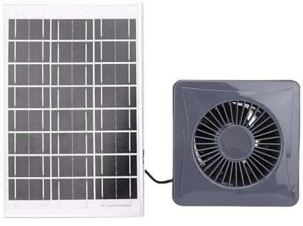 Tnfeeon Kit de Ventilateur D'échappement à énergie Solaire 6W 4 Pouces avec Ventilation de Ventilation de Panneau Solaire IP67 pour Poulaillement en Serre à Serre Fenêtre pour Animaux
