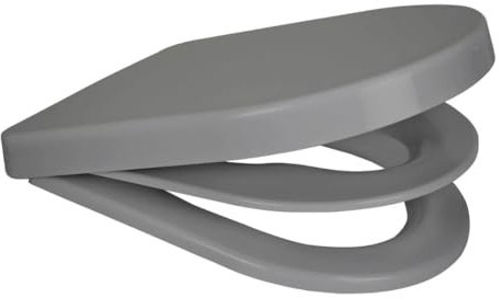 Euroshowers D Shape Multi Soft Close 2 in 1 Family Toilet Seat (Grey)