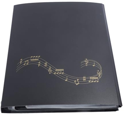 HUIOP Notenordner mit 52 Seiten Kapazität und Abnehmbarem A4-Notenordner für Klavier, Tastatur, Violine und Cello, Dickes und Weiches, Mattiertes, Wasserfestes Material, Praktisches