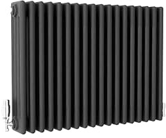 SLINE SANITARY Traditional 4 Column Cast Iron Style Radiator Horizontal Black 600x840mm
