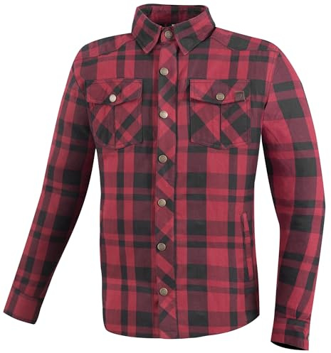 Bogotto Forgewood Motorrad Hemd, schwarz/rot, XL