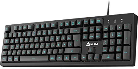 KLIM Bolt - Gaming Tastatur + Schneller und präziser Anschlag + Hinterleuchtete RGB Tastatur mit Multimedia-Steuerung + 7 Farben und 3 Effekte + Kompatibel mit PC PS4 Xbox One + Schwarz
