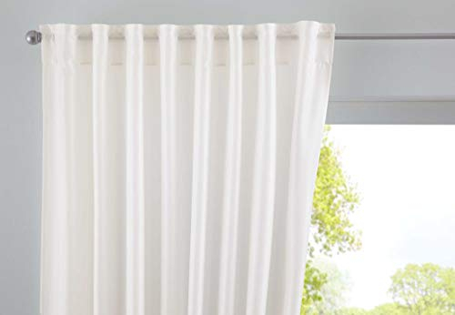 Vorhang Verdeckte Schlaufen Cationic »JENA« HxB 225x140 cm Creme Blickdicht Leinen Optik Gardine Meliert Gardinenband mit Raffhalter, 2019037