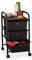 Relaxdays Badrollwagen, 3 Schubladen, Metall & Kunststoff, Rollcontainer Bad, Kosmetik, HxBxT: 60 x 33 x 39 cm, schwarz