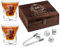 Maverton Whisky Stones & 2 Engraved Glasses Gift Set - 250ml Whisky Glasses in Personalised Wooden Box - Birthday Gift for Men - Gift idea for him - Class