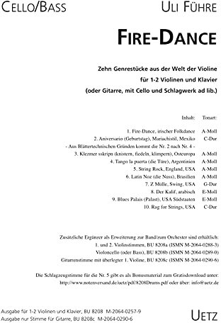 Fire-Dance - Begleitstimme für Cello