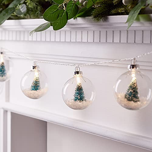 Lights4fun 10er LED Weihnachtskugel Lichterkette Tannenbaum Timer Batterie