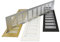 Aluminium Air Vent Grille - Furniture Metal Ventilation Cover - Built-in Appliances. (100mm x 400mm, Gold)