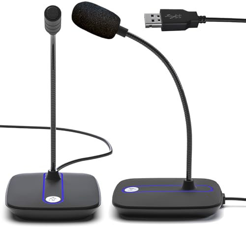 KLIM C4 – Microfono USB PC e PS4 – Microfono da Scrivania Omnidirezionale a Condensatore – Plug & Play – Audio Professionale ad Alta Definizione - Compatibile PC Mac Xbox PS4 PS5 - NUOVO Versione