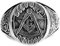 DOOLY 925 Silber Vintage Freimaurer Ring Herren Trendy Zeigefinger Einzelring Ring