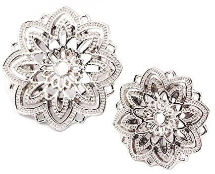 Beydodo Ohr Tunnel Plug, Tunnel 5-20MM Edelstahl Blume Ohr Expander Piercing Jewellery 2PCS