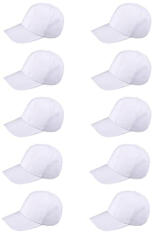 10Pcs DIY White Baseball Caps Hüte Kreative Malerei Sonnenhüte Caps Jugendsportkappe für Kinder DIY Machen Malen Wandert im Freien Outdoor- Aktivitäten
