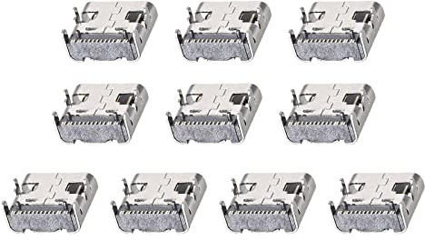 Rebower USB 3.1 Connector PCB 16 Pin DIP 180 Degree Type-C Female Socket Plug [for Electronics Power Port Repair] - 3A / Silver Black / 30Pcs
