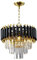 Modern Led Crystal Pendant Light black and Golden Crystal Chandelier Lights 3-Tier Raindrop Chandelier Light Fixture Flush Mount Ceiling Light for Dining Room,D40cm E14x4 LED lights