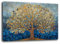 Printerland Tableau moderne abstrait bleu or Arbre de la vie XXL Impression sur toile Décoration murale pour salon (30 x 40 cm, 1)