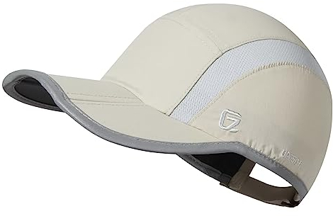 GADIEMKENSD Quick Dry Sports Hat Lightweight Breathable Soft Outdoor Run Cap (Folding Series, Khaki)