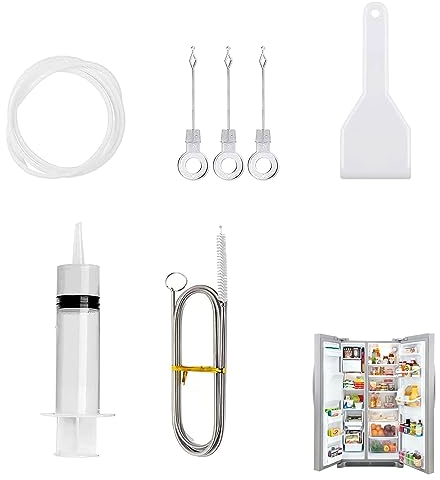 Herramientas Limpieza Frigorífico,Herramienta de Drenaje para Refrigeradores,Herramienta de Limpieza del Orificio de Drenaje del Refrigerador,Cepillo para Limpiar Frigorífico,para Hogar (8)