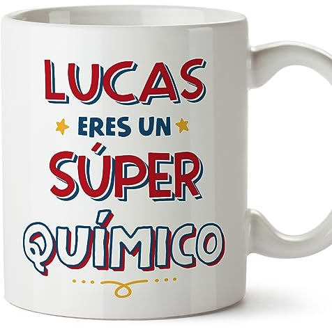 MUGFFINS Tazas Personalizadas para QUÍMICO hombre - En Español - Eres Súper - 11 oz / 330 ml - Regalo Personalizable original y divertido