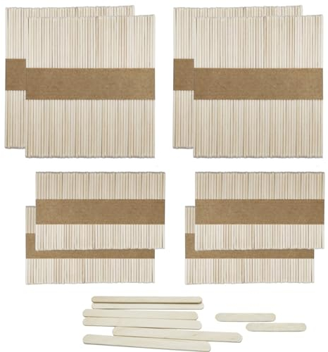 400 Stück Eisstiele aus Holz,Holzstäbchen,Stäbchen,Holzspatel,Eisstiele aus Holz zum Basteln,Bastelhölzer Vielseitig Einsetzbar beim Basteln,Stäbchen Holz,Holzspachtel DIY Handwerk (114mm/64mm)