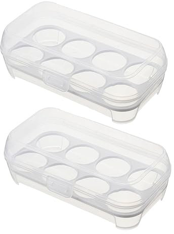 OSALADI 2piezas Organizador De Huevos Para Refrigerador Juego De Hueveras De Compartimentos Contenedor Transparente Para Almacenamiento De Huevos Cocina o Nevera