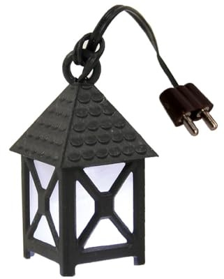 FADEDA Laterne weiß, 4-eckig, 3,5V, LED/Höhe:3 cm/handbemalt/detailgetreue Krippen Figuren - Weihnachten Tisch Dekoration Krippe Zubehör