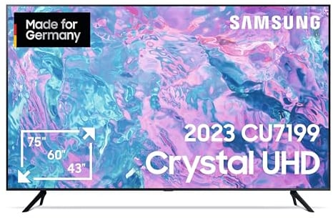 Samsung Crystal UHD 4K CU7199 Fernseher 55 Zoll, PurColor, Crystal Prozessor 4K, Smart TV, GU55CU7199UXZG, Deutsches Modell [2023]