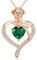 CDE Halskette Damen Rosegold Herz Kette Sterling Silber 925 Geburtsstein Geschenke für Frauen mit Anhänger Schmuck Geburtstag Weihnachten Valentinstag Muttertag Mama (Rosegold-05)