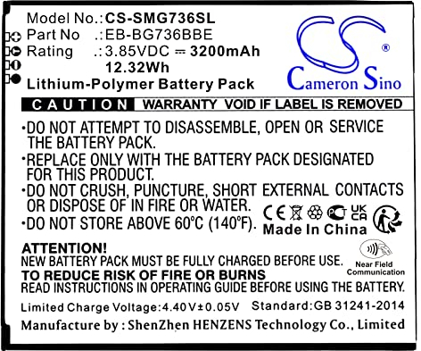 Cameron Sino Ersatz Akku für Galaxy Xcover 6 Pro, SM-G736B, SM-G736B/DS, SM-G736U, SM-G736U1 PN: EB-BG736BBE 3200mAh / 12.32Wh