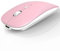 AE WISH ANEWISH Bluetooth Maus für Mac/iPad/iPhone/Android PC/Computer, wiederaufladbar, geräuschlos, Mini Kabellose Maus für Windows/Linux/Mac, 3 DPI Einstellbares Bluetooth 5.0 Rosa