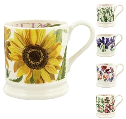 Emma Bridgewater Large 1/2 Pint, Cappuccino, Latte, Coffee, Tea Cup, Beautiful Mugs, Birthday Gift Coffee Mug, Sunflower, Ceramic Coffee Mug, Stoneware