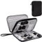 Organizador de Cables para Viaje con Doble Capa - Bolsa Técnica Impermeable para Cargadores, Teléfonos, Auriculares, Tarjetas | Travel Essentials para Viajes Accesorios, L, Negro