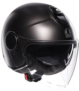 AGV - ETERES E2206, Casco Moto Jet, Unisex, Matt Asfalto Grey, M