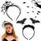 LXYYDS 2 Stück Halloween-Haarreif, Fledermaus Haarreif, Spinnennetz Haarreifen, Halloween Kopfschmuck, Spinne Spitze Haar Zubehör, Kopfschmuck für Frauen Dress Up Party Halloween Cosplay