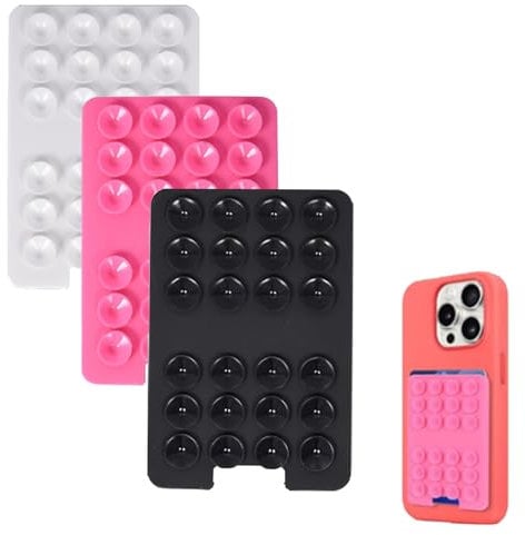 3 PCS Phone Card Holder, Card Holder for Phone, Cell Phone Pocket Self Adhesive Card Holder Stick On Wallet Sleeve with Adhesive RFID Card ID Credit Card ATM Card Holder for iPhone Android