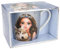 Depesche 13066 TOPModel Wolf - Tasse in Weiß, mit Model Motiv und blau-schimmerndem Aufdruck, Trinkbecher aus Porzellan mit Henkel, Füllmenge ca. 300 ml