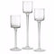 3 Pcs Tall Candle Holder, Clear Glass Long Stem Candle Holders for Pillar Candles, Elegant Goblet Floating Tea Lights Candle Holder for Wedding, Dating Table Centerpiece, Tea Light Holders