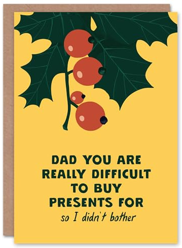 Artery8 Difficult To Buy Presents For Didn't Bother Funny For Him Dad Father Christmas Card