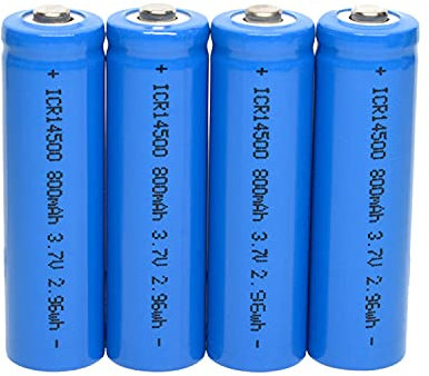 3.7V Solar Battery 3.7V AA Batteries LiFePO4 800mah Rechargeable Batteries for Solar Lights,Flashlight,Wall Lantern 4 Pack (3.7V)