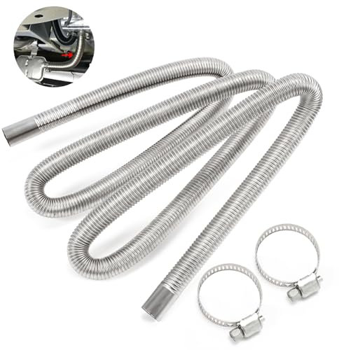 Tubo di scarico da pavimento, 200 cm, tubo di scarico per auto, in acciaio inox, per riscaldamento diesel (2 m)