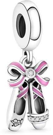 Sterling Silber S925 Ballettschuhe Charms & Beads für Damen,Ballett Family,Blume Rosa Moments Unendlichkeitsbaum Charm Anhänger,Reisen Clip Stopper für Armbänder,Geschenk für Frauen Geburtstag